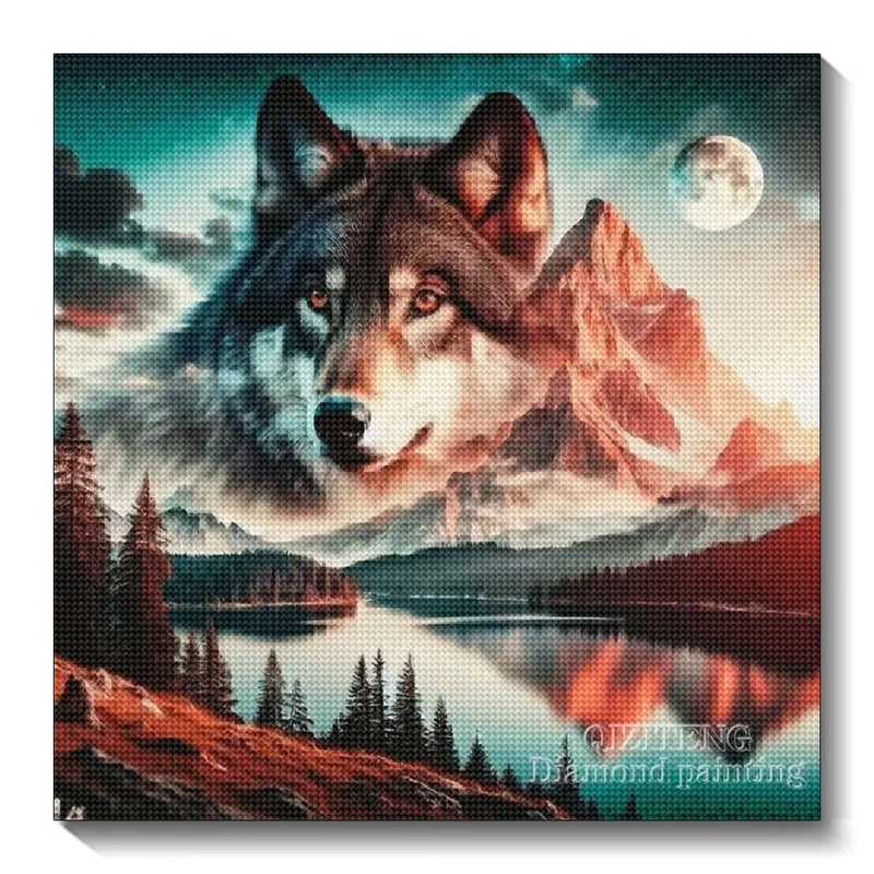 Full Square/Round 5D Diy Diamond Painting Animal Embroidery Picture Rhinestones Mountain Wolf Landscape Mosaic Cross Stitch