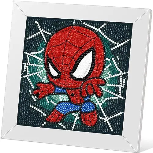 Cartoon Diamond Art Painting Kits for Kids with Frame Cartoon AgesEasy Kids Gem Art Kit with Package for Gift Home Wall Decor