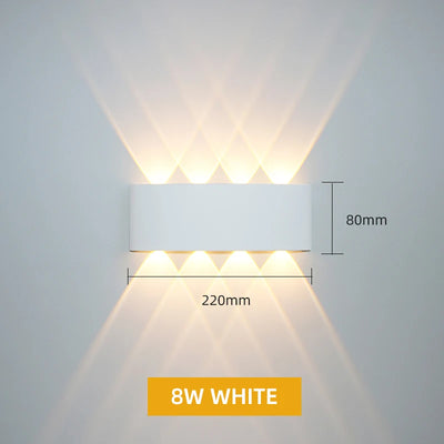 Aluminum LED Wall Lamp Waterproof IP65 Outdoor Garden Lights 8W 12W Interior Wall Light for Bedroom Living Room Stairs Lighting