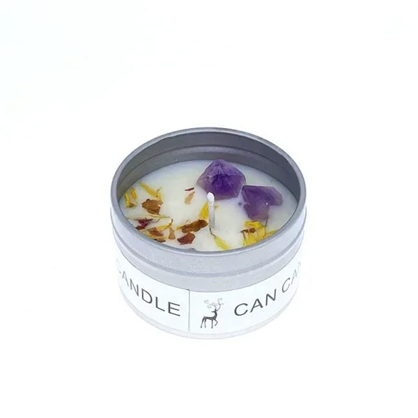 1 Pc Scented Candles Long Lasting Canned Soy Wax Candles Crystal Stone Dried Flower Fragrance Candle Smokeless