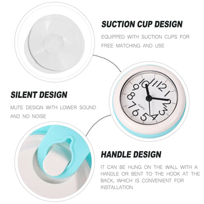 Bathroom Suction Cup Wall Clock with Waterproof Clocks Digital for Alarm Shower Timer