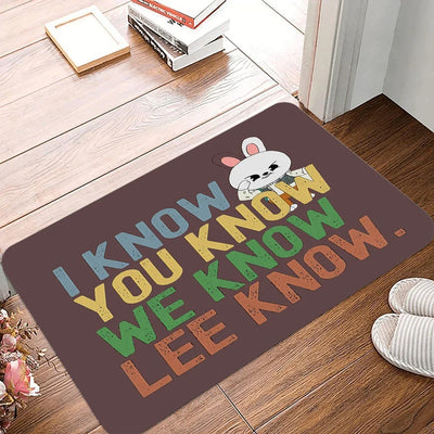 I Know You Know Lee Know Stray Kids Carpet Cartoon Living Room Sofa Bedroom Mat Cute Hallway Doormat Home Decoration Rabbit Rug