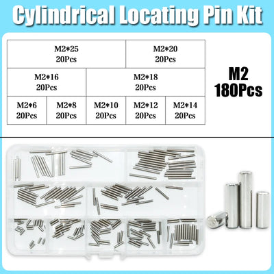 Dowel Pin Assortment Kit M1 M2 M2.5 M3 M4 M5 M6 M8 304 Stainless Steel  Locating Dowel Pin Shelf Support Peg Solid Cylinder Pin