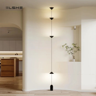 Modern Living Room Hallway Wall Floor Lamp Cone Desigh Art Decorative Iron Hanging Cable Floor Lamp For Bedroom Indoor LED Lamp