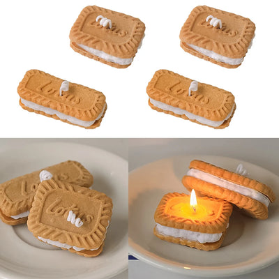 Sandwich Biscuit Scented Candle Simulation Modeling Candle Diy Plaster Baking Cake Mold Cake Decorating Home Decor