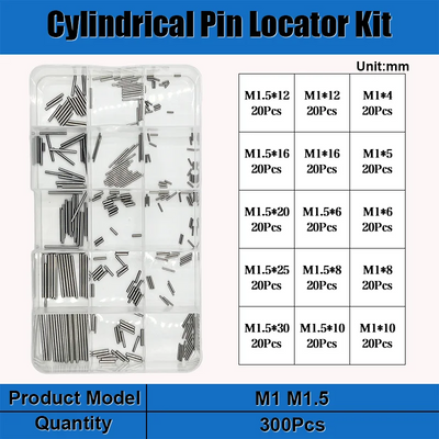 Stainless Steel Cylindrical Pin M1 M1.5 M2 M2.5 M3 M4 M5 M6 M8 Locating Dowel Fixed Shaft Solid Fixing Lock Pin Metal Rod Set