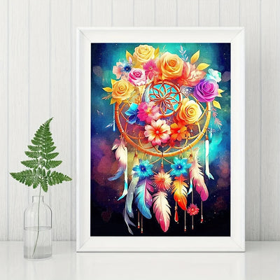 30X40CM Diamond Painting Kit Flower Dream Catcher Full Round Diamond Mosaic 5D DIY Cross Stitch Kits Embroidery Art Home Decor