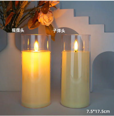 1Pcs Lvory LED Candles Battery Operated, Flickering Flameless Candles with Remote Timer,LED Flickering Candles with 3D Flame