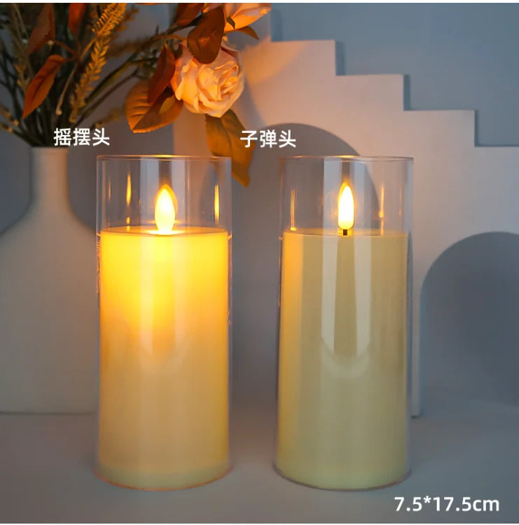 1Pcs Lvory LED Candles Battery Operated, Flickering Flameless Candles with Remote Timer,LED Flickering Candles with 3D Flame