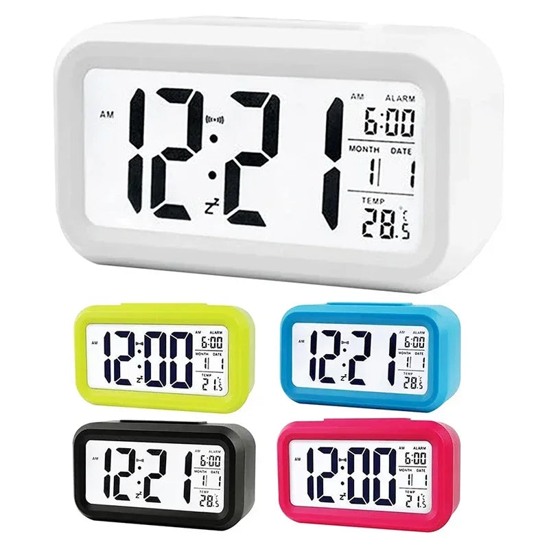 LED Digital Alarm Clock Mini Alarm Clock Suitable for Home Office Bedside Table Kids Bedroom Electronic Clocks Decor Garden