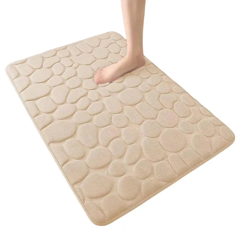 Quick-dry Bath Mat Soft Absorbent Cartoon Pebble Bathroom Rug for Shower Bathtub Entryway Non-slip Odor-free Carpet Pvc Bottom