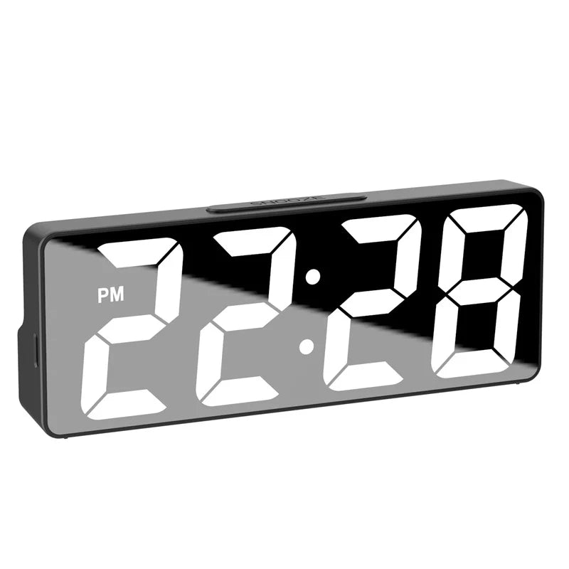 Latest Digital Clock LED Alarm Clock Bedroom Electronic Desktop Clock With Temperature Display Adjustable Brightness 12/24 Hours