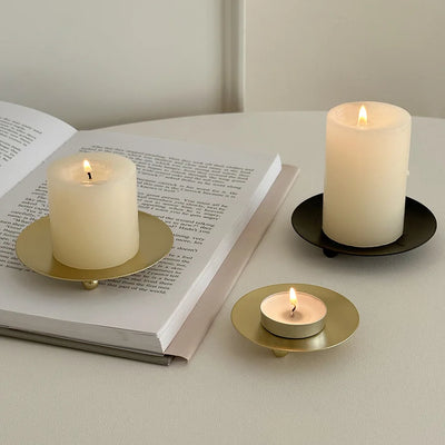 European style retro iron candlestick ornaments jewelry display storage tray aromatherapy candle tray