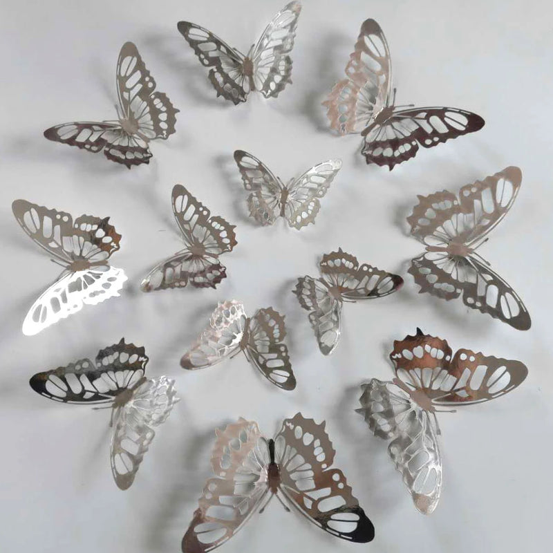 12 Pcs/Set 3D Wall Stickers Hollow Butterfly for Kids Rooms Home Wall Decor DIY Mariposas Fridge stickers Room Decoration