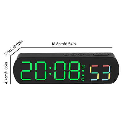 Large Digital Wall Clock Temperature Display Night Mode Table Alarm Clock 12/24H Electronic LED Clock Voice Control Alarm Clock