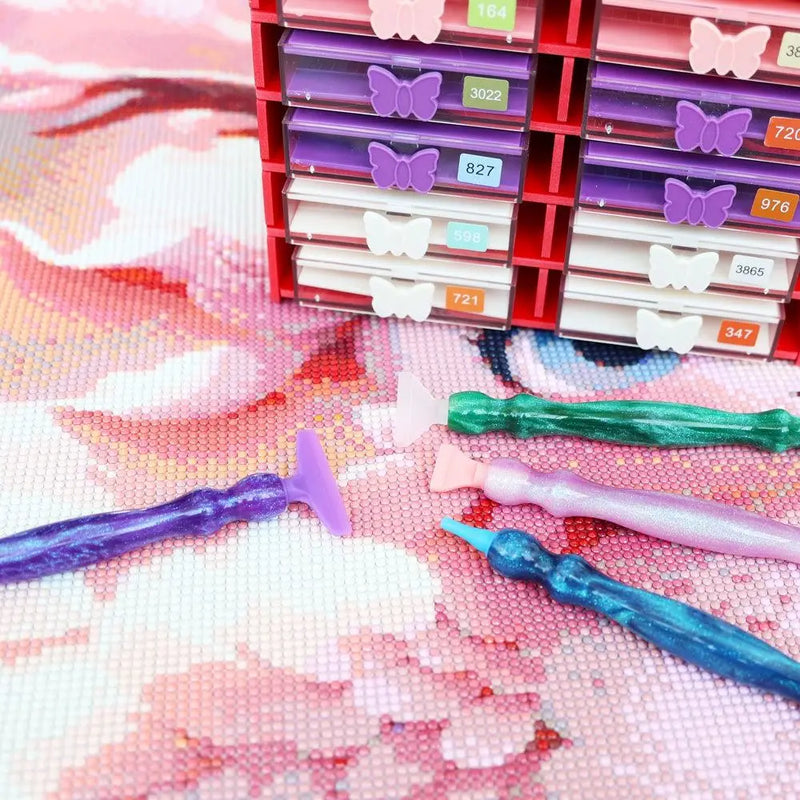 Embroidery Diamond Painting Pen Kit Art Pens Cross Stitch Accessories Point Drill Pens Plastic Pen Heads DIY Craft