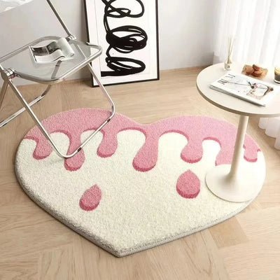 Heart Shape Rugs for Bedroom Large Area Living Room Decoration Irregular Shape Carpet Soft Fluffy Lounge Rug Anti-slip Study Mat