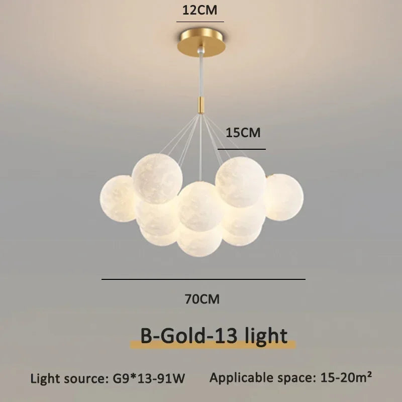 Modern Bubble Chandeliers Light Fixture Nordic Hanging Lamp for Bedroom Living Room Dining Room