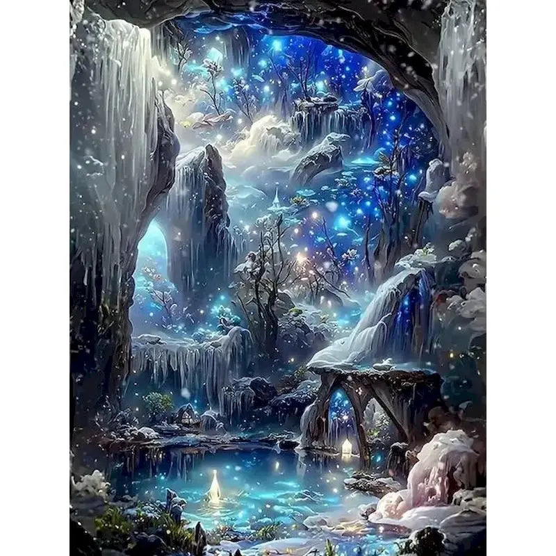 GATYZTORY 5D Diamond Painting Landscape Full Round Drill Mosaic Fantasy Paintings For Interior 30x40cm