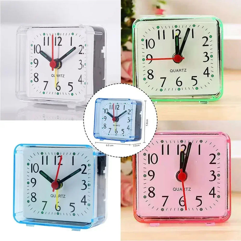 YTOM Table Clock Square Alarm Clock Small Alarm Electronic Bed Compact Travel Clock Quartz For Child Students Desk Alarm