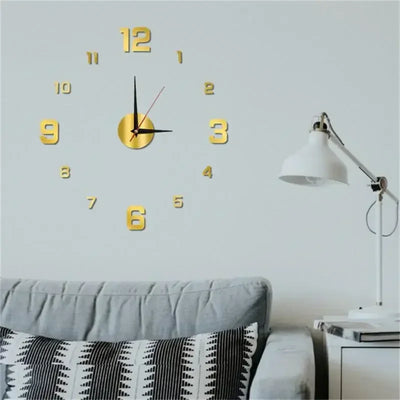 Large Wall Clock 3D Luminous Frameless Wall Clocks Digital Clock Wall Stickers Silent Clock for Home Living Room duvar saati