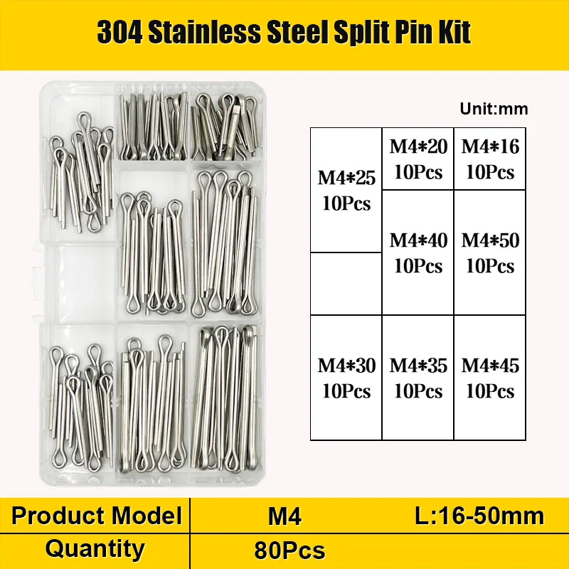 M1.5 M2 M3 M4 M5 M6 Stainless Steel U Shape Type Spring Cotter Hair Pin Cotter Pins Set Split Clamp Open Elastic Clip for Car