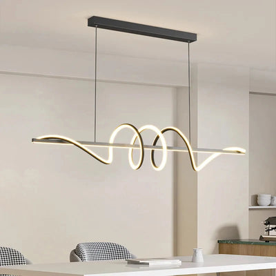 Modern Dining Table Pendant Lights Minimalist Dining Room Chandelier Home Lighting Living Room Decoration Bar Linear Wavy Lamp