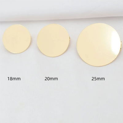 5Pcs 18/20/25mm Gold Circle Plate Brooch Cabochon Base Blanks Tray DIY Settings Brooch Jewelry Making Accessories Wholesale