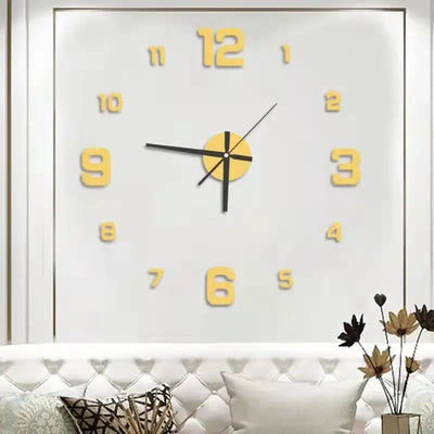 3D Luminous Wall Clock Frameless Acrylic DIY Digital Clock Wall Stickers Silent Clock for Living Room Bedroom Office Wall Decor