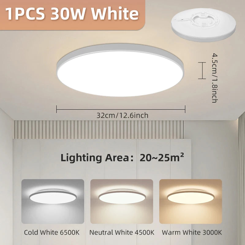 Led Ceiling Lamps led Panel Light Fixtures 220v Living room Bedroom lighting 18W 30W 40W Cold/Neutral/Warm White Ceiling lights