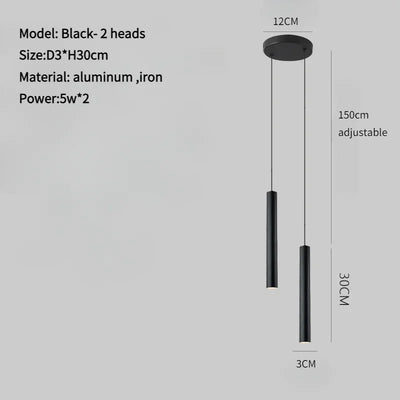 Modern Cylinder Led Pendant Light For Bedside Spotlight Pendant Lamp Long Tube lamp Dining Room Living Room Bedroom Hanging Lamp