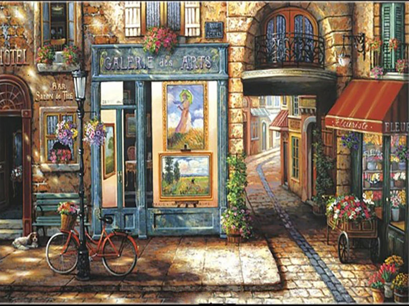 5D Diamond Painting Diamond Embroidery Street Resin Diamond Mosaic Town Landscape DIY Home Design Decoration