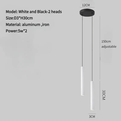 Modern Cylinder Led Pendant Light For Bedside Spotlight Pendant Lamp Long Tube lamp Dining Room Living Room Bedroom Hanging Lamp