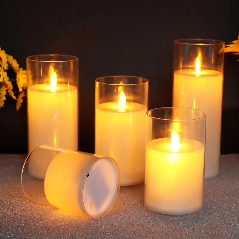 1Pcs Lvory LED Candles Battery Operated, Flickering Flameless Candles with Remote Timer,LED Flickering Candles with 3D Flame