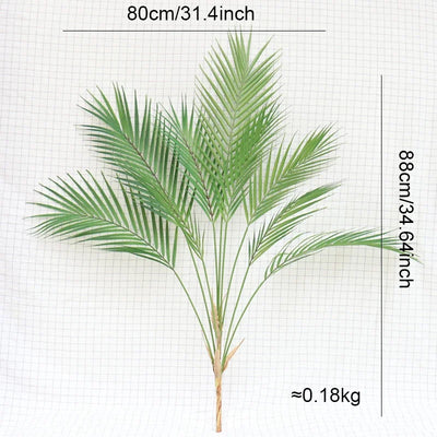 88 CM Tropical Artificial Tree Plants Palm Leaves Plastic Branch Fake Indoor Plastic Plants Tree Garden Home Decor Accessories