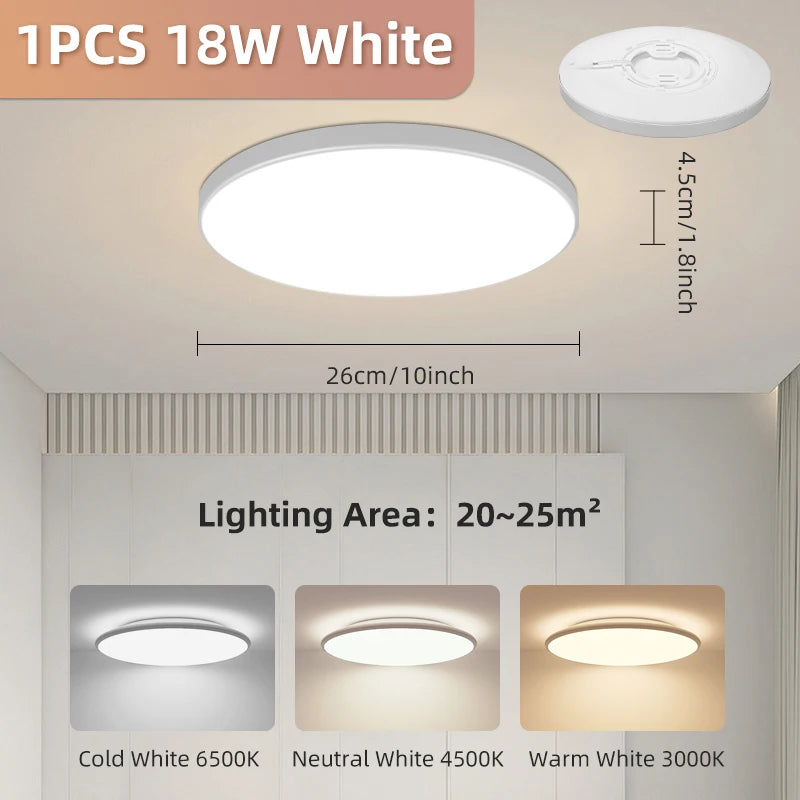 Led Ceiling Lamps led Panel Light Fixtures 220v Living room Bedroom lighting 18W 30W 40W Cold/Neutral/Warm White Ceiling lights