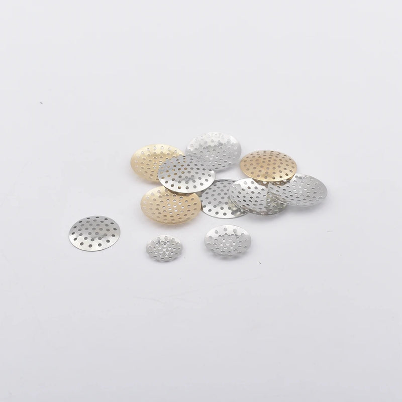 50PCS/lot 14-25mm Pinhole round tray brooch tray DIY handmade jewelry accessories For Diy Brooches Making Findings