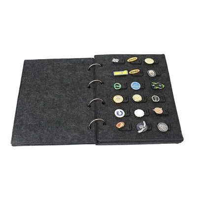 Portable Brooch Storage Book Felt Pin Dust-proof Display Book Tray Metal Badge Collection Medal Organize Storage Box Gifts