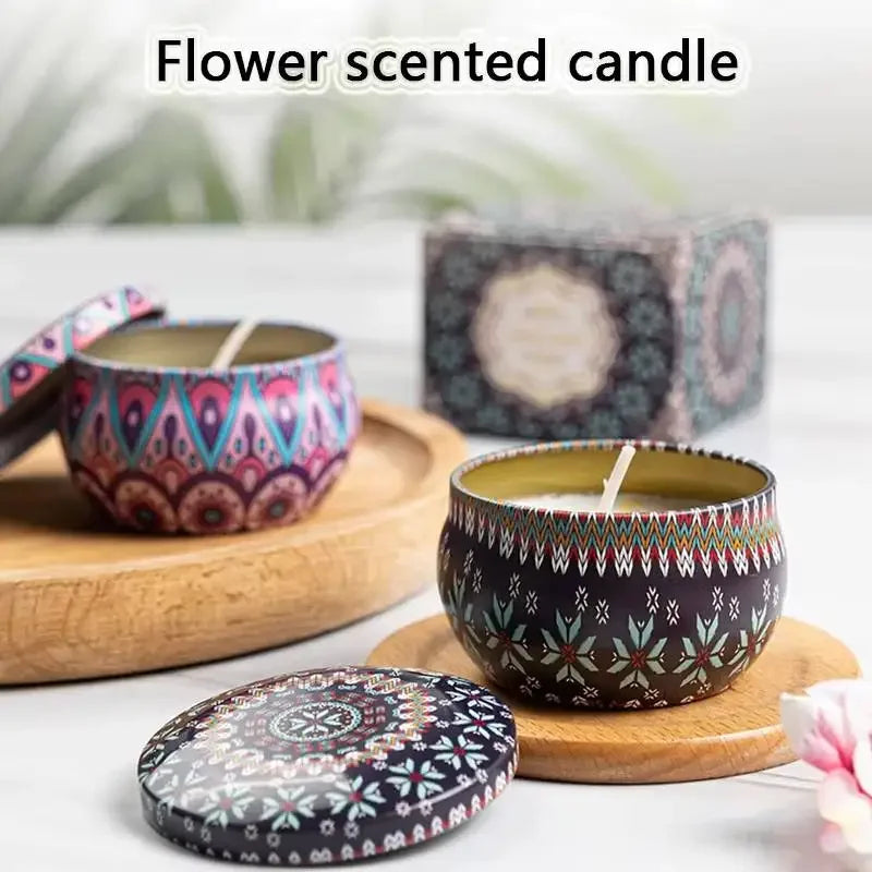 Scented Candles Flowers Scent Lavender Rose Aromatic Candles Jars Soy Wax Fragrance Candle Wedding Birthday Gift Home Decoration