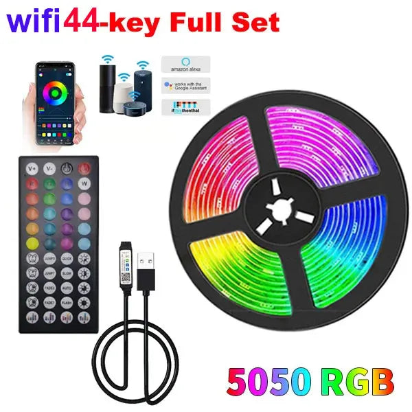 Led Tape 5V 5050 Usb Rgb Led Strip Light For Room Tv Smart Bluetooth Led Backlight 5M 10 Meter Ice String Led Wall Room Decor