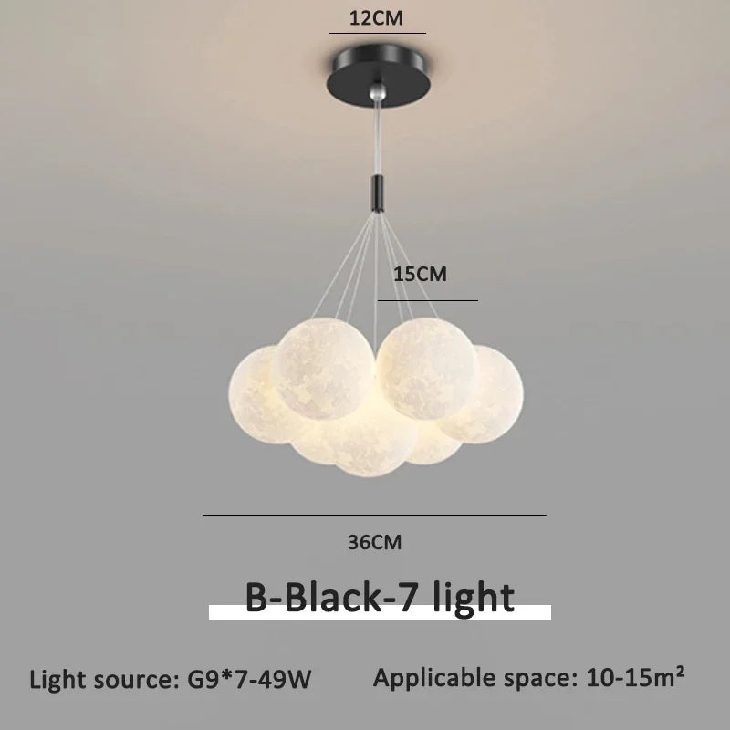 Modern Bubble Chandeliers Light Fixture Nordic Hanging Lamp for Bedroom Living Room Dining Room