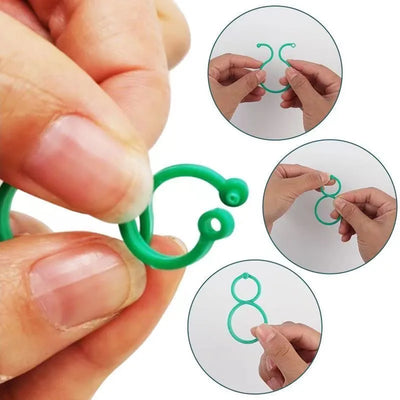 50/100Pcs Plastic Garden Vine Strapping Clips Tie Plant Bundled Buckle Ring Garden Tomato Grapevine Hook Plants Support Tools