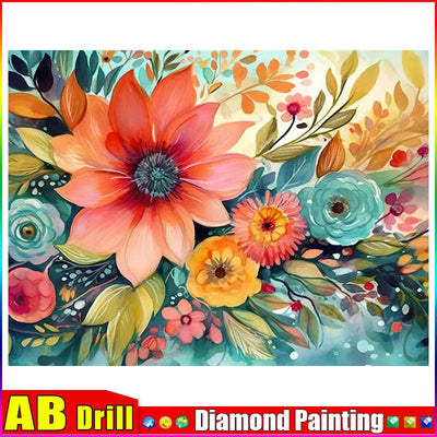 HOMFUN AB Full diamond Painting "Scenery Flower" Resin Drill Embroidery 5D Diy Diamond Painting Handmade Cross Stitch gift