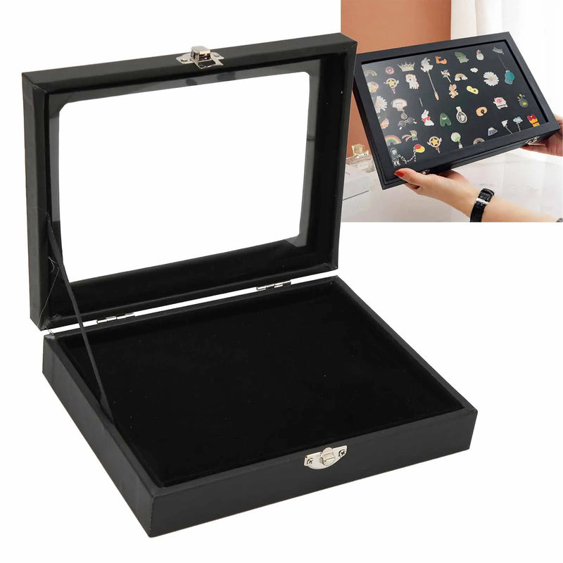 Pin Display Case Frame Brooch Medal Badge Storage Box Desktop Tray Organizer Jewelry Display Container Gifts Box Collection