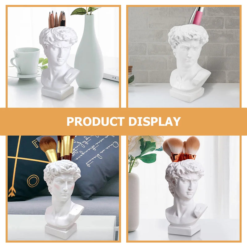 Vases Pen Holder Bust Planter Sticker Statue of David Greek Renaissance Decor White Holders Child