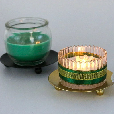 European style retro iron candlestick ornaments jewelry display storage tray aromatherapy candle tray