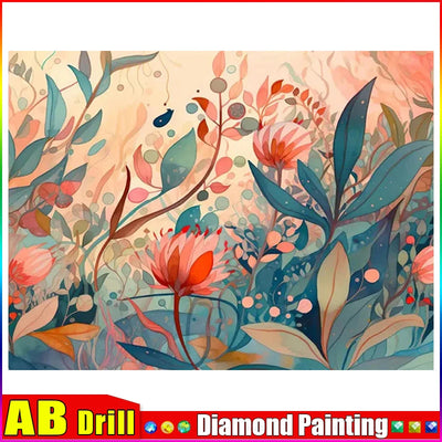 HOMFUN AB Full diamond Painting "Scenery Flower" Resin Drill Embroidery 5D Diy Diamond Painting Handmade Cross Stitch gift