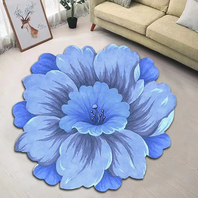 Flower Cut Rug 80x80cm Soft Touches Easy Maintenance Mat for Any Room Home