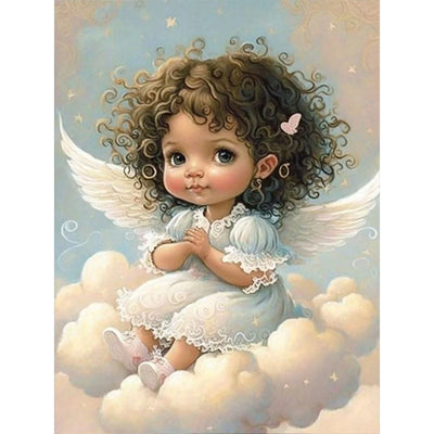 Angel Child 5D DIY Full Round Drill Diamond Painting Decoration Diamond Mosaic Embroidery Art Craft for Home Wall Office Decor