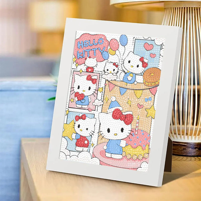 Sanrio Diamond Painting New Hello Kitty Kuromi Full Round Diamond Mosaic Art 5D DIY Cross Stitch Kits Home Decor with Frame